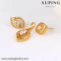 64084-xuping mode 24k dubai vergoldet schmuck diamant schmuck-set für frauen